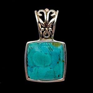 Studio Barse Natural Turquoise & Sterling Silver Southwestern Style Pendant